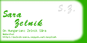 sara zelnik business card