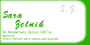 sara zelnik business card
